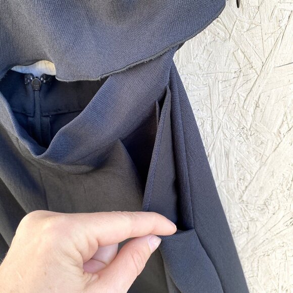 Rachel Comey Tie Shoulder Cut Out Waist Straight Leg Crepe Jumpsuit Sz 8 Navy - Picture 8 of 14